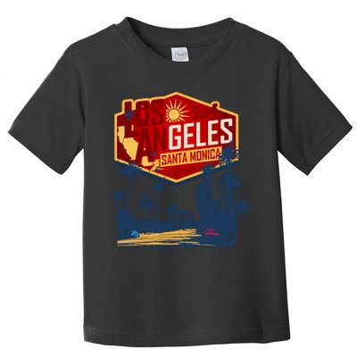 Santa Monica LA Los Angeles Retro Surf Beach Toddler T-Shirt