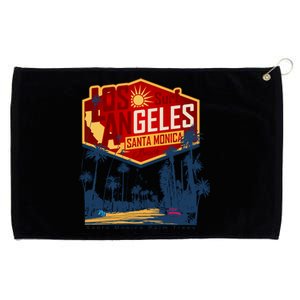 Santa Monica LA Los Angeles Retro Surf Beach Grommeted Golf Towel