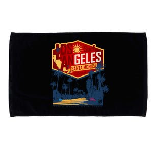 Santa Monica LA Los Angeles Retro Surf Beach Microfiber Hand Towel