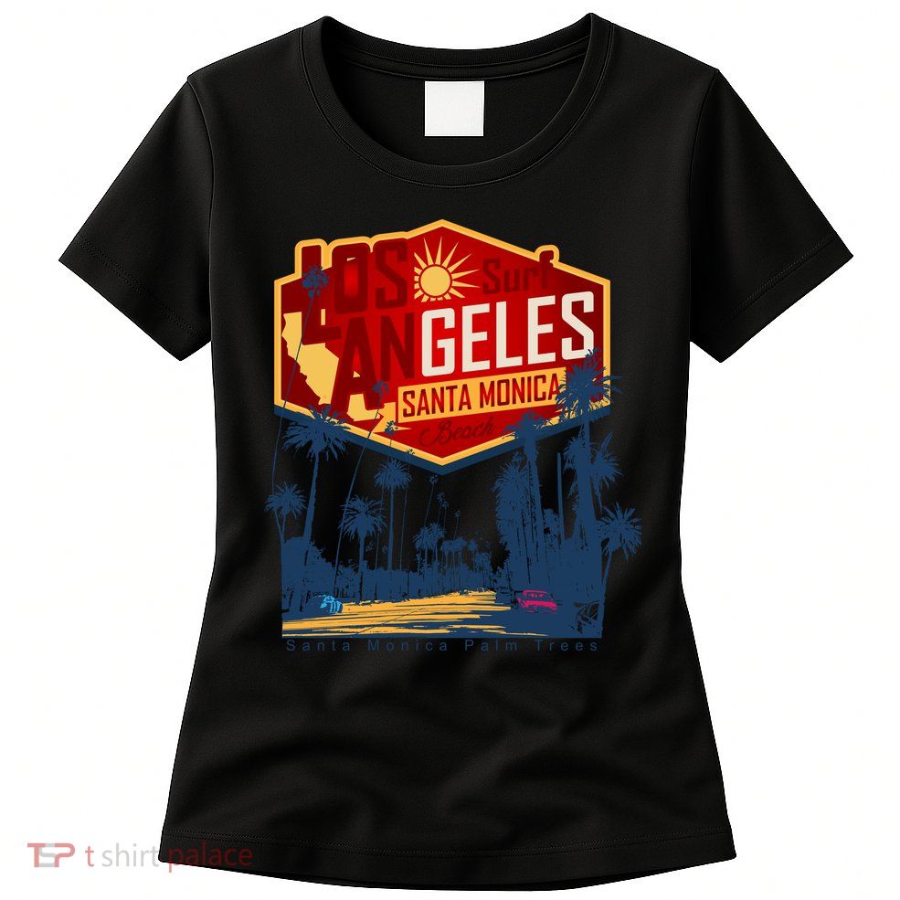 Santa Monica LA Los Angeles Retro Surf Beach Women's T-Shirt