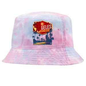 Santa Monica LA Los Angeles Retro Surf Beach Tie-Dyed Bucket Hat