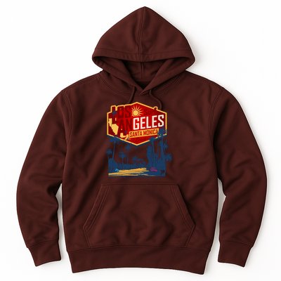 Santa Monica LA Los Angeles Retro Surf Beach Hoodie