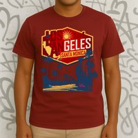 Santa Monica LA Los Angeles Retro Surf Beach T-Shirt
