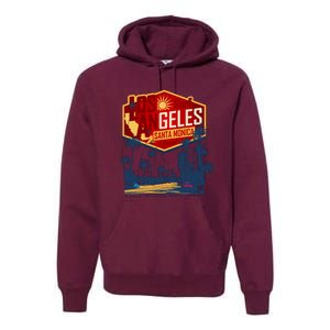 Santa Monica LA Los Angeles Retro Surf Beach Premium Hoodie