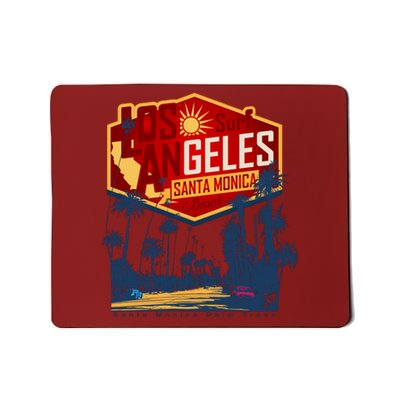 Santa Monica LA Los Angeles Retro Surf Beach Mousepad