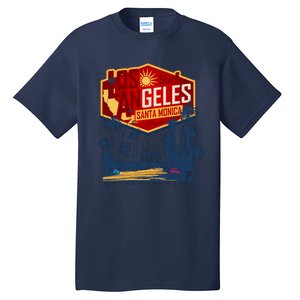 Santa Monica LA Los Angeles Retro Surf Beach Tall T-Shirt