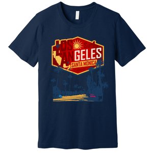 Santa Monica LA Los Angeles Retro Surf Beach Premium T-Shirt