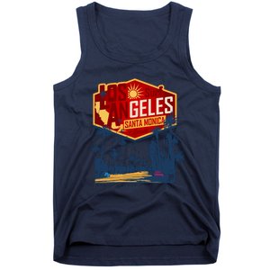 Santa Monica LA Los Angeles Retro Surf Beach Tank Top