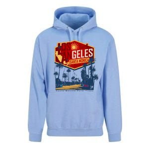 Santa Monica LA Los Angeles Retro Surf Beach Unisex Surf Hoodie