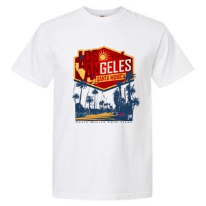 Santa Monica LA Los Angeles Retro Surf Beach Garment-Dyed Heavyweight T-Shirt