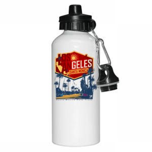 Santa Monica LA Los Angeles Retro Surf Beach Aluminum Water Bottle