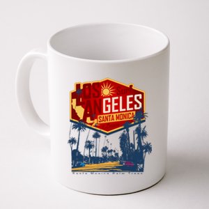 Santa Monica LA Los Angeles Retro Surf Beach Coffee Mug