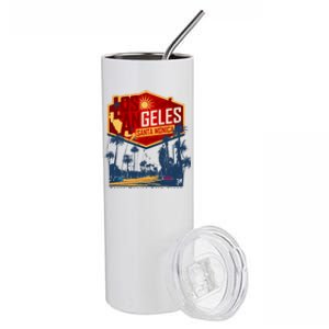 Santa Monica LA Los Angeles Retro Surf Beach Stainless Steel Tumbler