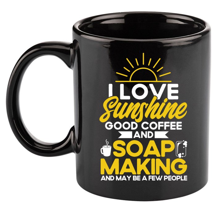 Soap Making Lovers Sunshine Good Coffee Soap Maker Cute Gift 11oz C Handle Ceramic Mug