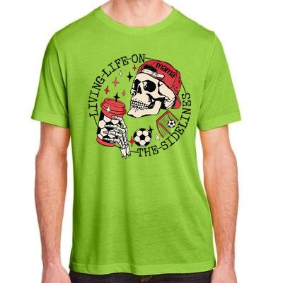 Soccer Mama Living Life On The Sidelines Skeleton Coffee Adult ChromaSoft Performance T-Shirt