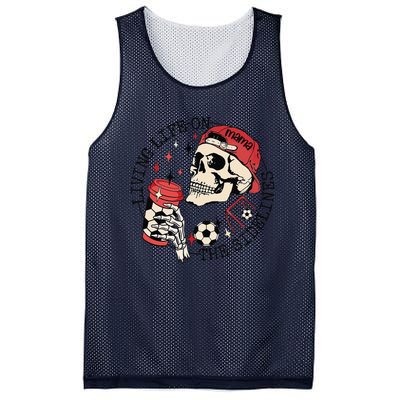 Soccer Mama Living Life On The Sidelines Skeleton Coffee Mesh Reversible Basketball Jersey Tank