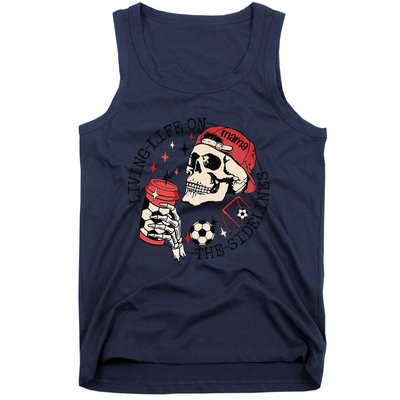 Soccer Mama Living Life On The Sidelines Skeleton Coffee Tank Top