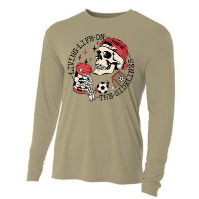 Soccer Mama Living Life On The Sidelines Skeleton Coffee Cooling Performance Long Sleeve Crew