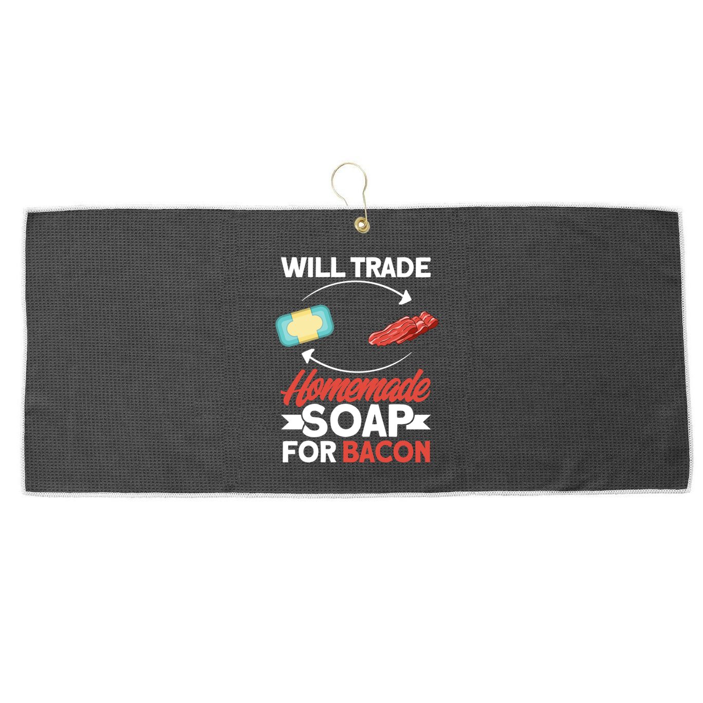 Soap Making Lovers Will Trade Bacon Homemade Soap Maker Gift Large Microfiber Waffle Golf Towel