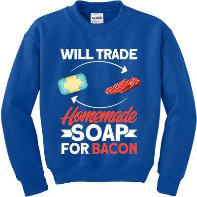 Soap Making Lovers Will Trade Bacon Homemade Soap Maker Gift Kids Sweatshirt