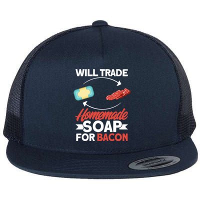 Soap Making Lovers Will Trade Bacon Homemade Soap Maker Gift Flat Bill Trucker Hat