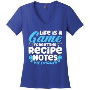 Soap Making Lovers Life Is A Game Recipe Notes Soap Maker Funny Gift Women's V-Neck T-Shirt