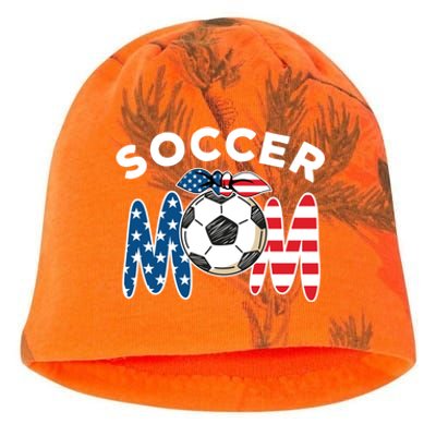 Soccer Mom Labor Day American Flag Funny Gift Kati - Camo Knit Beanie