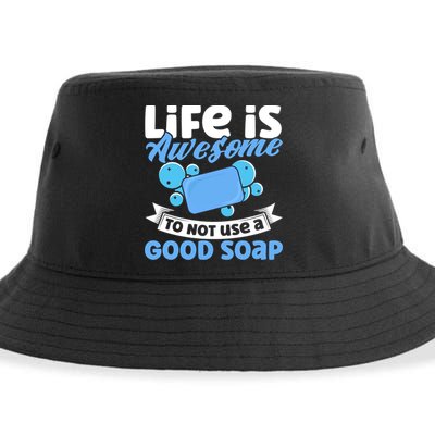 Soap Making Lovers Life Is Awesome Good Soap Maker Cool Gift Sustainable Bucket Hat