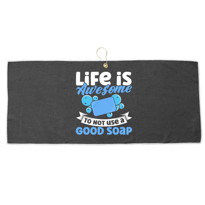 Soap Making Lovers Life Is Awesome Good Soap Maker Cool Gift Large Microfiber Waffle Golf Towel