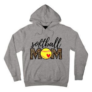 Softball Mom Leopard Funny Baseball Mom Mother's Day Tall Hoodie