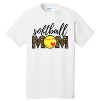 Softball Mom Leopard Funny Baseball Mom Mother's Day Tall T-Shirt