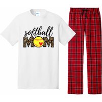 Softball Mom Leopard Funny Baseball Mom Mother's Day Pajama Set