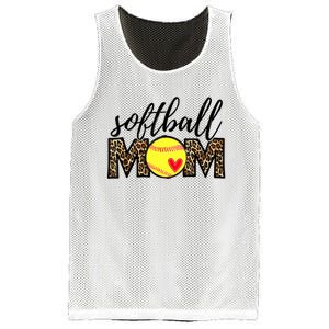 Softball Mom Leopard Funny Baseball Mom Mother's Day Mesh Reversible Basketball Jersey Tank