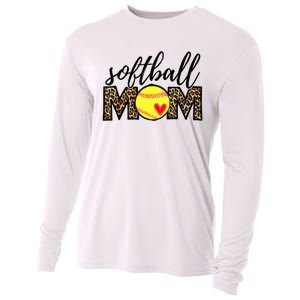 Softball Mom Leopard Funny Baseball Mom Mother's Day Cooling Performance Long Sleeve Crew