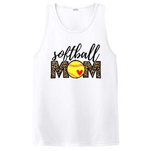 Softball Mom Leopard Funny Baseball Mom Mother's Day PosiCharge Competitor Tank