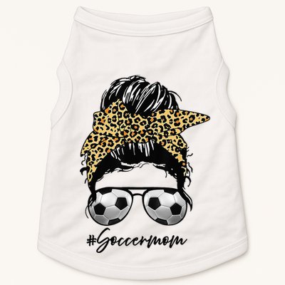 Soccer Mom Leopard Messy Bun Football Hair Game Day Vibes Doggie Tank