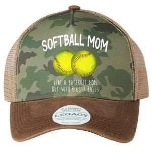 Softball Mom Like A Baseball Mom With Bigger Balls Funny Legacy Tie Dye Trucker Hat