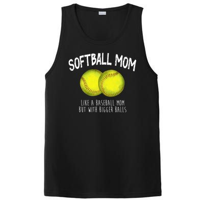 Softball Mom Like A Baseball Mom With Bigger Balls Funny PosiCharge Competitor Tank