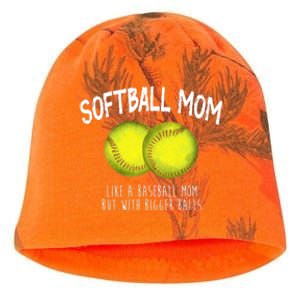 Softball Mom Like A Baseball Mom With Bigger Balls Funny Kati - Camo Knit Beanie