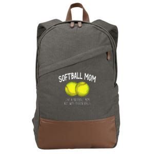 Softball Mom Like A Baseball Mom With Bigger Balls Funny Cotton Canvas Backpack