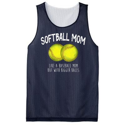 Softball Mom Like A Baseball Mom With Bigger Balls Funny Mesh Reversible Basketball Jersey Tank