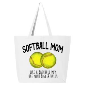 Softball Mom Like A Baseball Mom With Bigger Balls Funny 25L Jumbo Tote