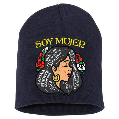 Soy Mujer Latin Woman Cinco De Mayo Mexican Short Acrylic Beanie