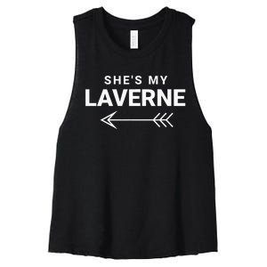 Shes My Laverne Funny Best Friends Matching Women's Racerback Cropped Tank