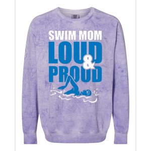 Swim Mom Loud And Proud Sports Athlete Athletic Colorblast Crewneck Sweatshirt