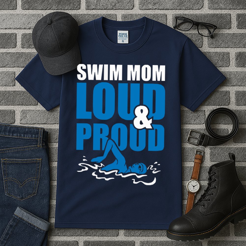 Swim Mom Loud And Proud Sports Athlete Athletic Tall T-Shirt