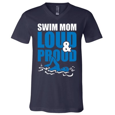 Swim Mom Loud And Proud Sports Athlete Athletic V-Neck T-Shirt