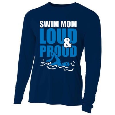 Swim Mom Loud And Proud Sports Athlete Athletic Cooling Performance Long Sleeve Crew