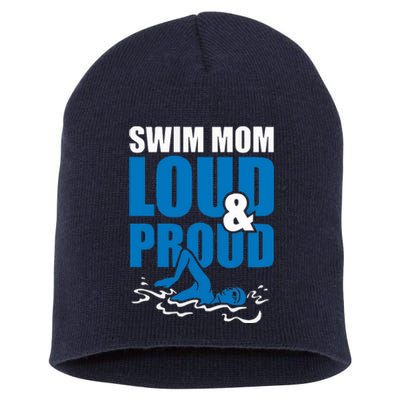 Swim Mom Loud And Proud Sports Athlete Athletic Short Acrylic Beanie