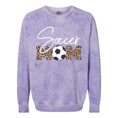 Soccer Mom Leopard Print Ball Great Gift Colorblast Crewneck Sweatshirt